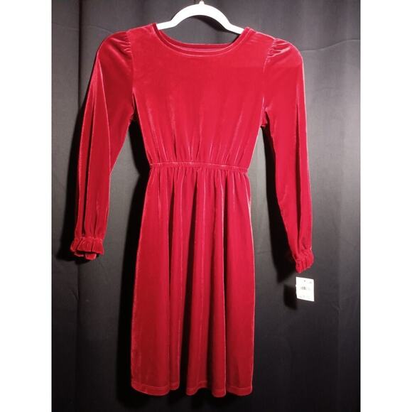 INC International Concepts Other - INC Red Velour Toddler Girl’s Dress 10/12 – Self-Tie Waist, Long Sleeve Holiday